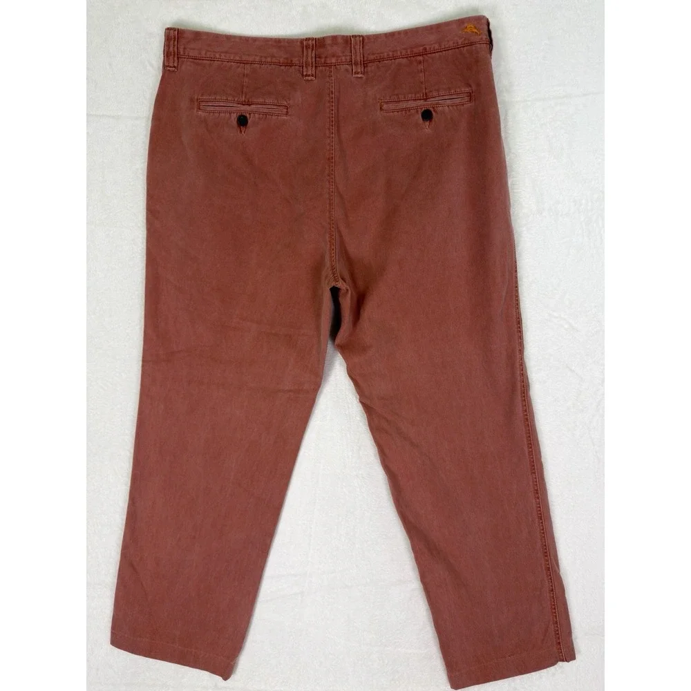 Tommy Bahama Pants Mens 38x32 Pink Salmon Regular Fit Straight Chino Pima Cotton